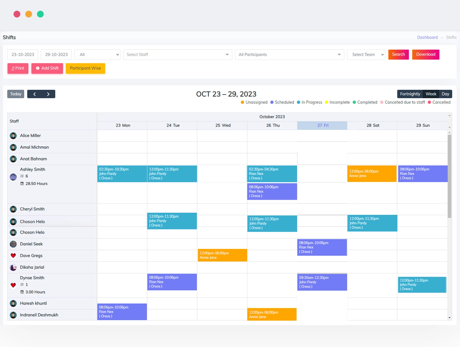 Manage Your Rosters
